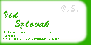 vid szlovak business card